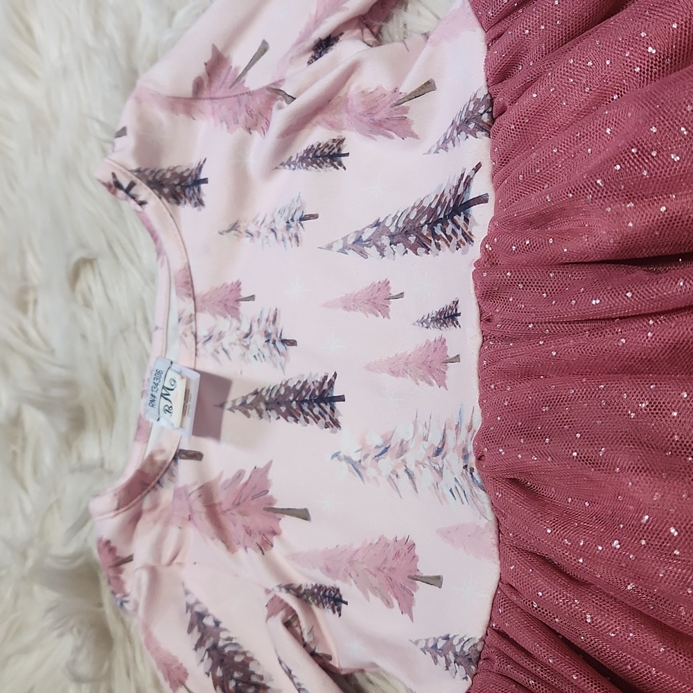 GUC Mia Belle Girls Winter Blush Tree Print Tulle Dress- 4T - Picture 7 of 13